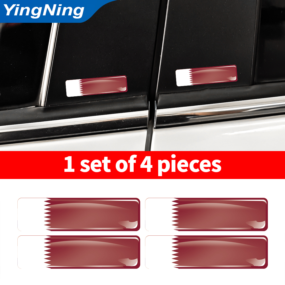 Qatar Car Accessories - 4 adet katar bayrağı etiket vinil