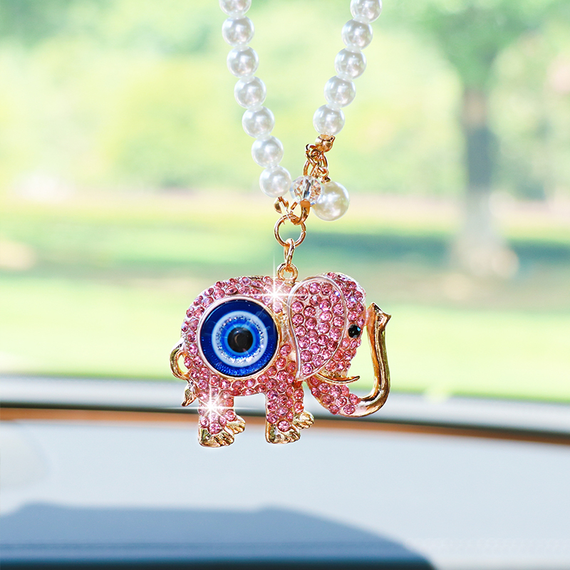 Car Accessories Evil Eye - Yaratıcı Rhinestone Fil Araba Dikiz Aynası